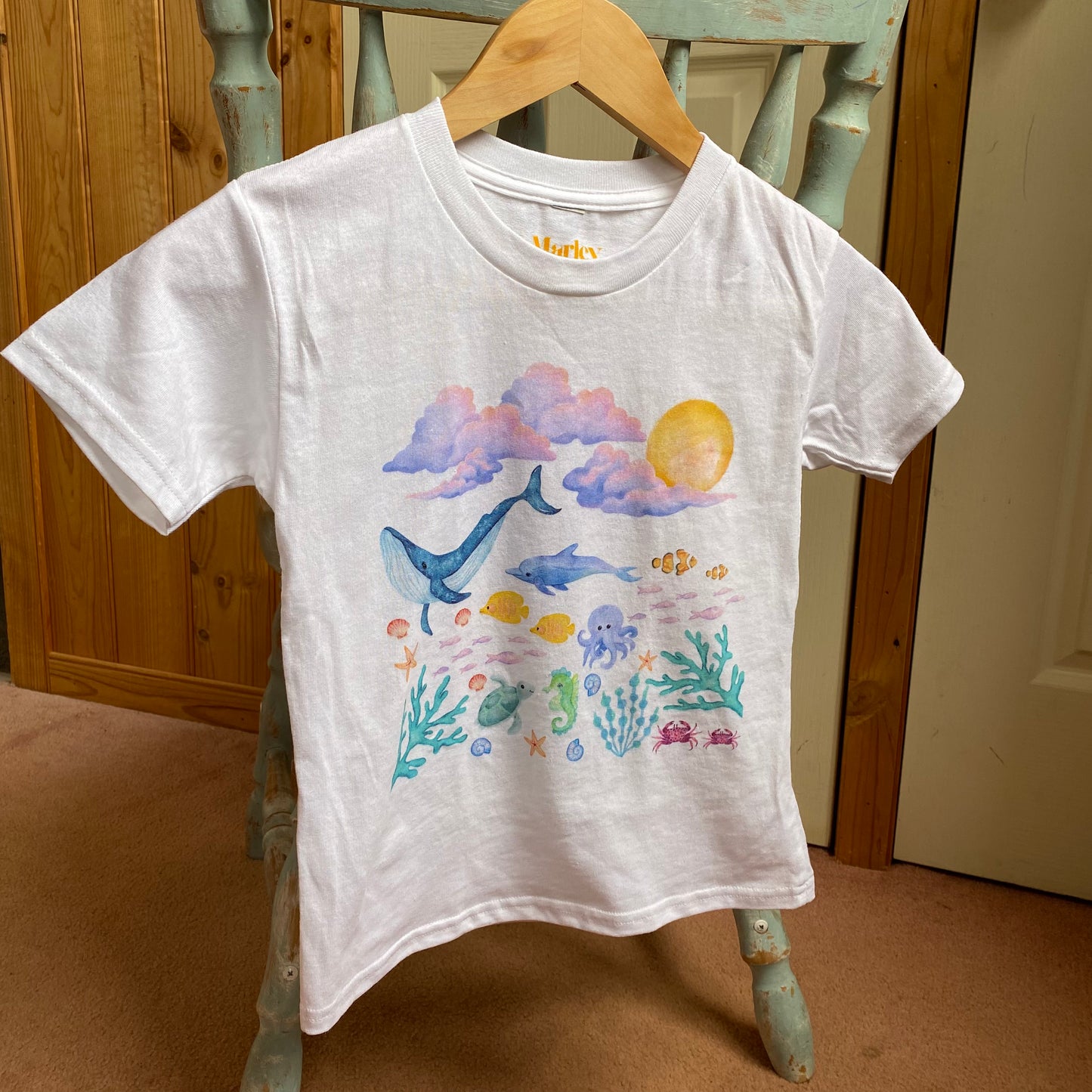 Under the Sea Toddler T-Shirt | Ocean Animal Watercolour Tee | Made to Order